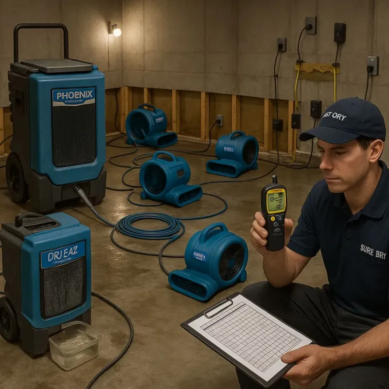 Structural Drying and Dehumidification process in Kentland, IN